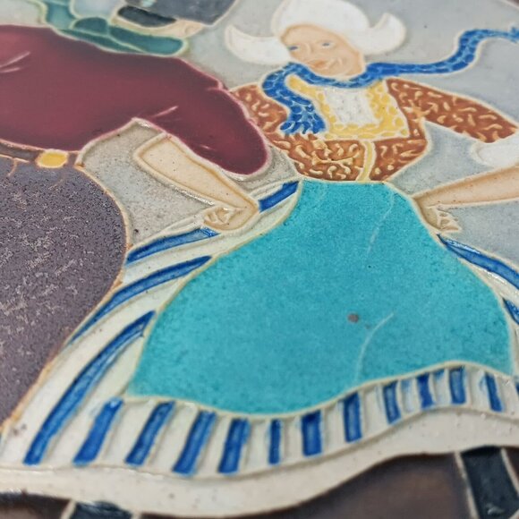 Westraven Utrecht Holland Wall Hanging Decor Stonewear Dancing Couple 5.25" - Picture 9 of 9